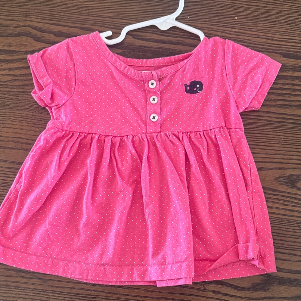 Gerber Pink Polka Dot Kids Blouse with Whale